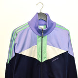 Vintage Adidas tracksuit trackie jacket zip up sweater in dark blue light purple and green
