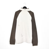 Vintage Adidas quarter zip up jumper pullover sweatshirt top in white and brown