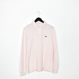 Vintage Lacoste long sleeve polo shirt tee blouse top in pink