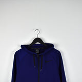 Vintage Nike hoodie zip up jacket long sleeve sweatshirt jumper in dark blue