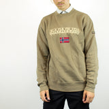 Vintage Napapijri sweatshirt jumper sweater pullover hoodie in beige