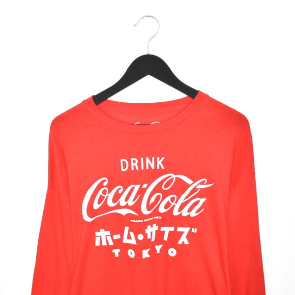 Vintage Tokyo Coca-Cola thin long sleeve sweatshirt t-shirt top blouse tee in red