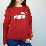 Vintage Puma sweatshirt jumper sweater pullover hoodie in red
