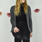 Cool shiny Bershka thin material blazer cardigan jumper sweater top pullover in black