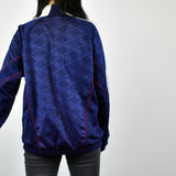 Vintage Puma tracksuit track jacket fleece windbreaker in navy blue and white