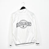 Vintage Champion windbreaker zip up tracksuit track jacket trackie sweater jumper sweatshirt pullover long sleeve in white