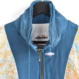 Vintage Ellesse windbreaker jacket bomber zip up track jacket fleece sweatshirt longsleeve tee pullover jumper in lighter blue, green and yellow