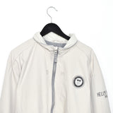 Vintage Helly Hansen bomber jacket track fleece longsleeve tee pullover windbreaker sweatshirt in beige