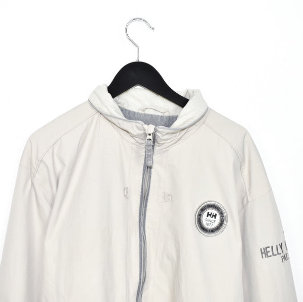 Vintage Helly Hansen bomber jacket track fleece longsleeve tee pullover windbreaker sweatshirt in beige