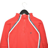 Vintage Champion quarter zip up sweater jumper sweatshirt pullover long sleeve tracksuit trackie jacket in red white and black