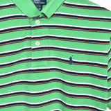 Vintage Ralph Lauren polo shirt t-shirt pullover in bright green with stripes