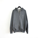 Vintage Champion hoodie track zip up jacket jumper longsleeve tee pullover sweatshirt in dark grey