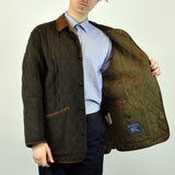 Vintage Burberry coat in dark green and brown