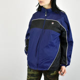 Vintage Fila windbreaker fleece jacket in navy blue and black