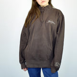 Beautiful vintage Champion half zip fleece pullover sweatshirt in brown