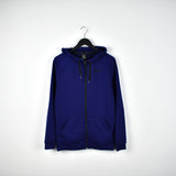 Vintage Nike hoodie zip up jacket long sleeve sweatshirt jumper in dark blue