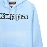 Vintage Kappa hoodie pullover sweatshirt windbreaker fleece track jacket in baby blue