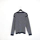 Vintage Tommy Hilfiger longsleeve tee pullover sweatshirt jumper fleece in white and dark blue stripes.