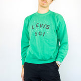 Vintage Levi's sweatshirt jumper sweater pullover hoodie in cyan
