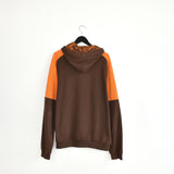 Vintage Puma hoodie pullover sweatshirt windbreaker fleece track jacket jumper in brown and orange