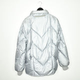 Vintage Ellesse puffer jacket windbreaker track jacket bomber jacket in silver