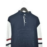 Vintage Fila quarter zip button up sweater jumper sweatshirt pullover long sleeve tracksuit trackie jacket in dark blue and grey