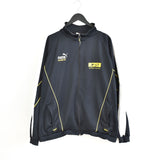 Vintage Puma zip up jacket windbreaker track jacket bomber jacket pullover fleece jumper in black and yellow