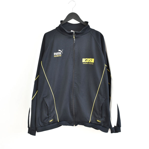 Vintage Puma zip up jacket windbreaker track jacket bomber jacket pullover fleece jumper in black and yellow