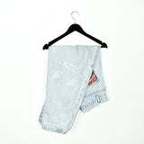 Vintage unique jeans pants bottoms trousers in light blue