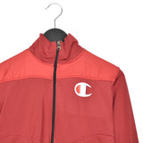 Vintage Champion track jacket longsleeve tee pullover windbreaker sweatshirt in red