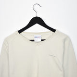 Vintage Reebok V neck sweatshirt longsleeve tee pullover jumper in white