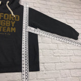 Vintage hoodie sweatshirt sweater jumper pullover oxford rugby team in grey and mustard