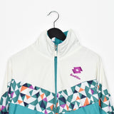 Vintage lotto track jacket longsleeve tee pullover windbreaker sweatshirt in white and electric blue