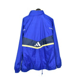 Vintage Adidas zip up windbreaker tracksuit track jacket trackie sweater jumper sweatshirt pullover long sleeve in blue and yellow