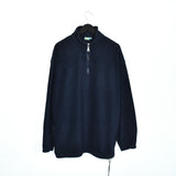 Vintage fuzzy Santino zipneck sweatshirt jumper sweater pullover hoodie in dark blue