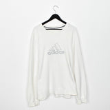 Vintage Adidas sweatshirt longsleeve tee pullover jumper in white