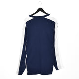 Vintage Adidas V-neck jumper long sleeve shirt tee blouse top sweatshirt in grey and dark blue