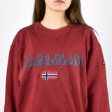 Vintage Napapijri sweatshirt jumper sweater pullover hoodie in red