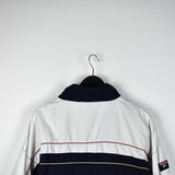 Vintage Reebok windbreaker track jacket tracksuit trackie jumper in white and blue with red stripes
