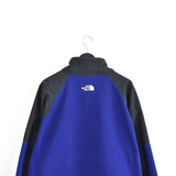 Vintage The North Face zip up tracksuit fleece track jacket trackie sweater windbreaker jumper sweatshirt pullover long sleeve in blue and black.