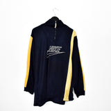 Vintage Nike quarter zip up jumper longsleeve tee pullover sweatshirt in dark blue and yellow