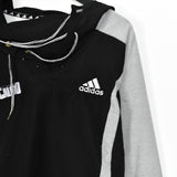 Vintage Adidas hoodie longsleeve tee pullover sweatshirt in black and grey