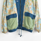 Vintage Ellesse windbreaker jacket bomber zip up track jacket fleece sweatshirt longsleeve tee pullover jumper in lighter blue, green and yellow