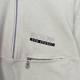 Vintage Beach&Snow Fun Sport quarter zip up fleece jumper longsleeve hoodie tee pullover sweatshirt in white