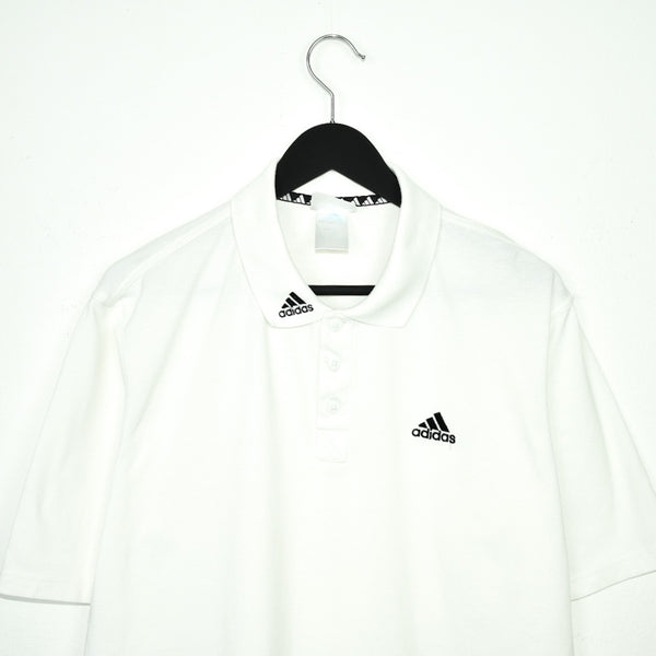 Vintage Adidas polo shirt tee blouse top in white
