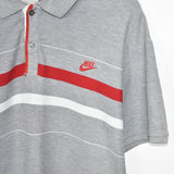 Vintage Nike polo shirt tee blouse top in grey red and white