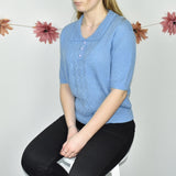 Vintage tee tshirt jumper sweater top pullover in baby blue