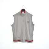 Vintage Nike sweater vest sleeveless sweater jacket zip up jacket tank top gilet vest fleece in grey and red