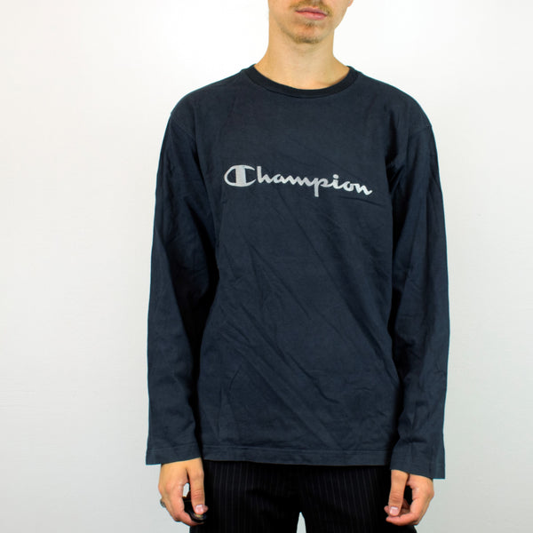 Vintage Champion sweatshirt jumper sweater pullover hoodie in black