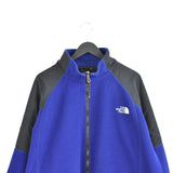 Vintage The North Face zip up tracksuit fleece track jacket trackie sweater windbreaker jumper sweatshirt pullover long sleeve in blue and black.